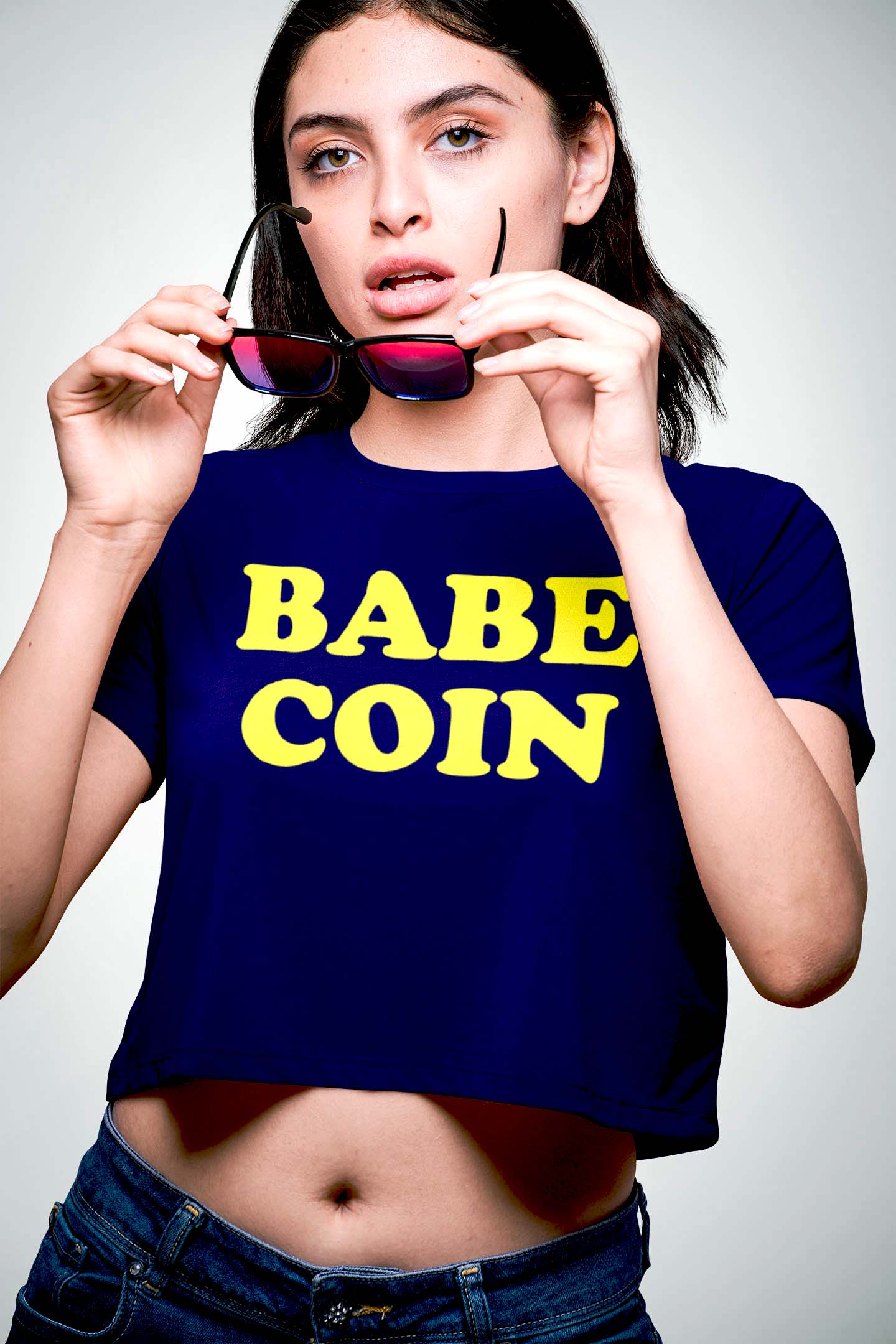 Babe Coin Baby Tee Crop Top