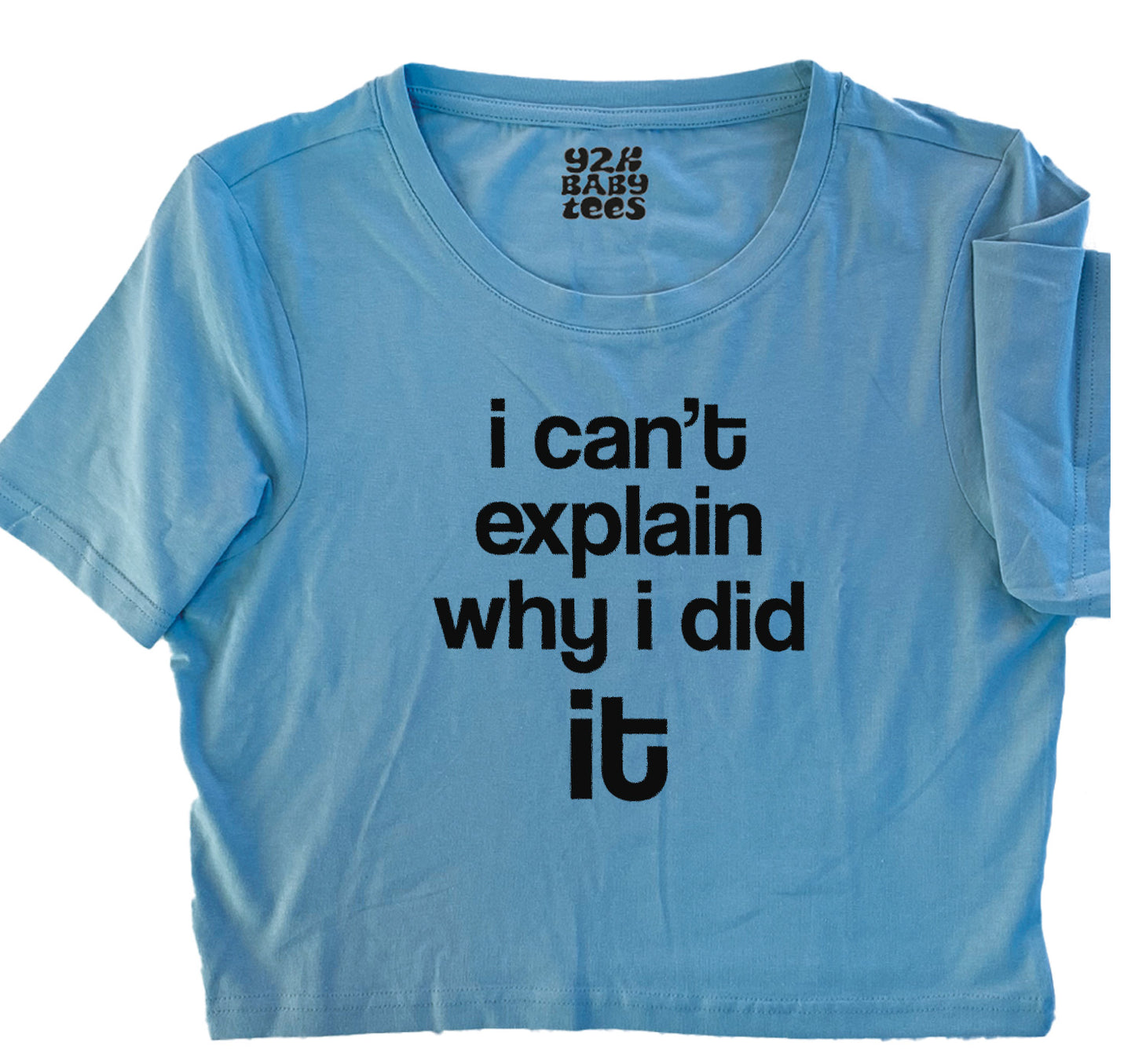 I Can't Explain Why I Did It Baby Tee Crop Top