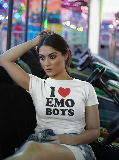 I Love Emo Boys Baby Tee Crop Top