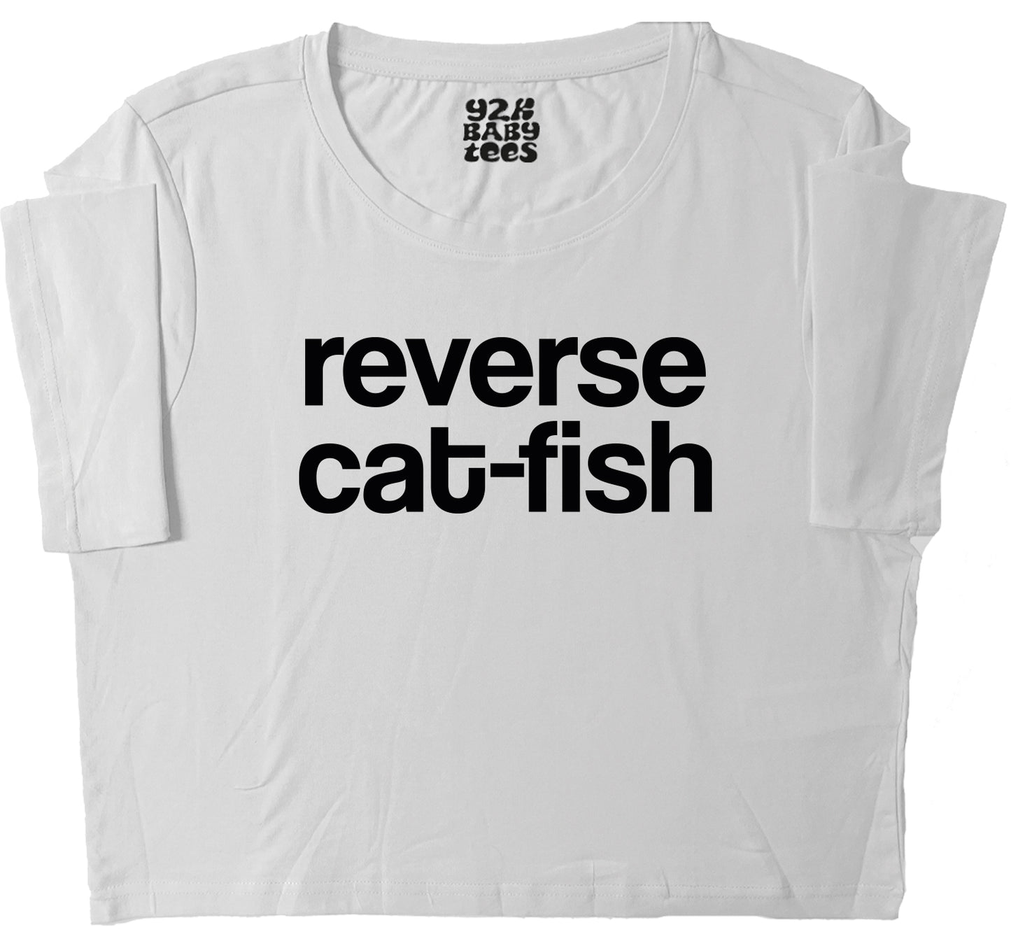 Reverse Cat-Fish Baby Tee Crop Top